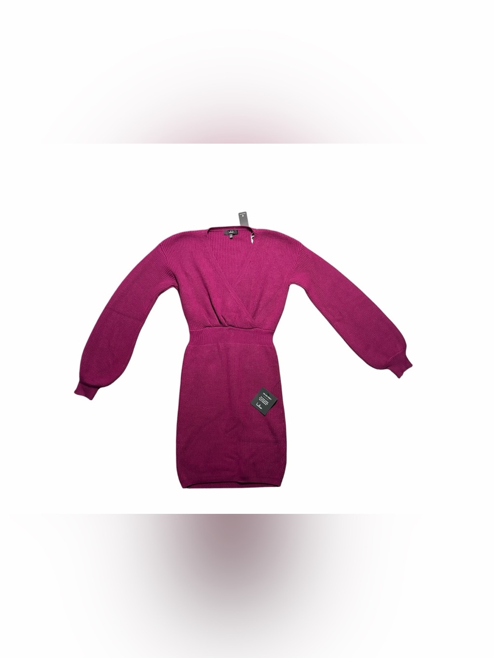 NEW Lulus Knit Sweater Wrap Dress Fuschia Size Medium